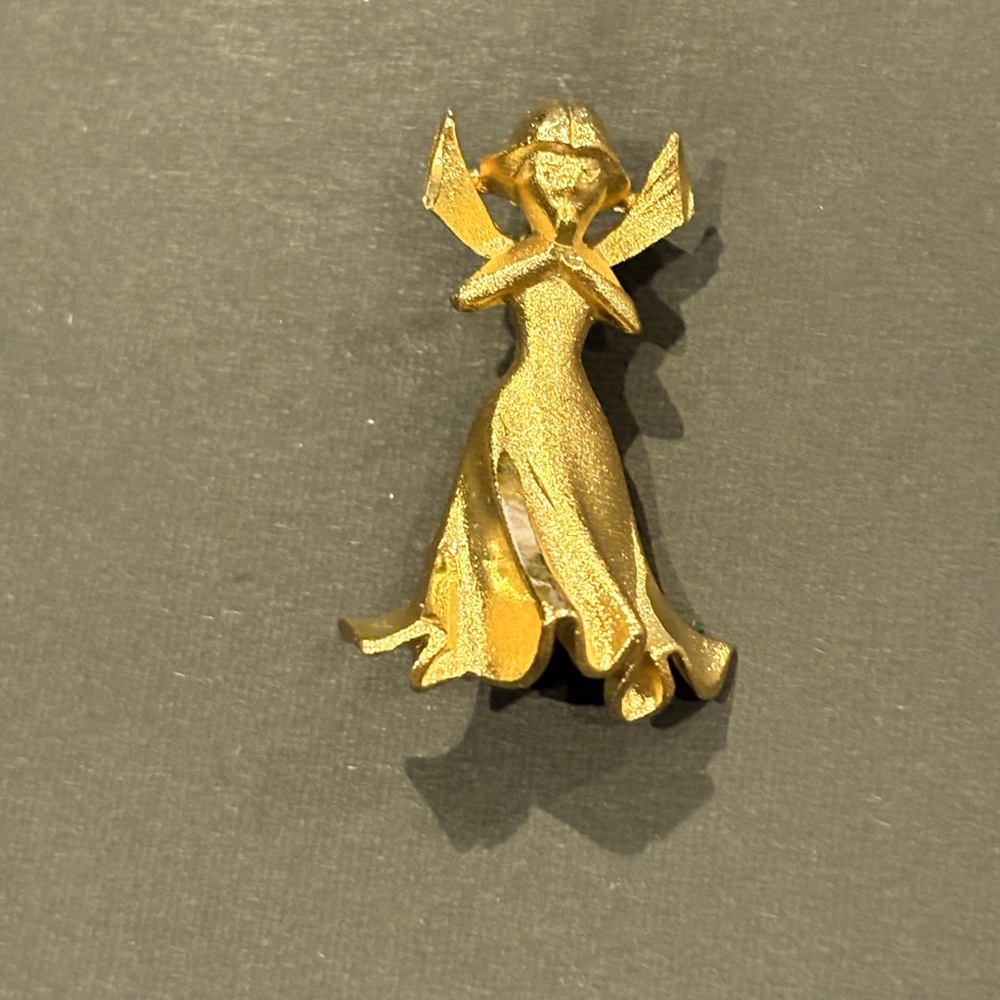 Vintage Gold Tone Modernist Woman Brooch – Abstract‎ Silhouette Pin, 1.5”
